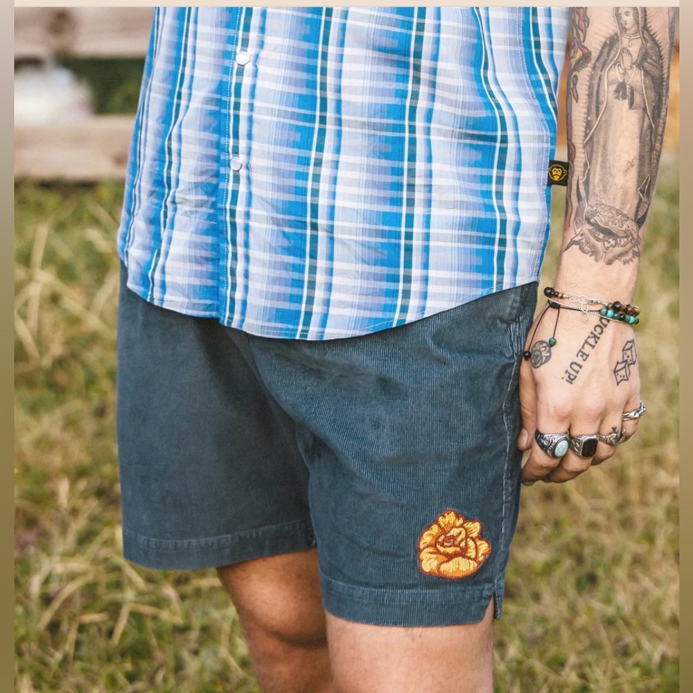 Howler Brothers Dark Gray Shorts with Orange Detail